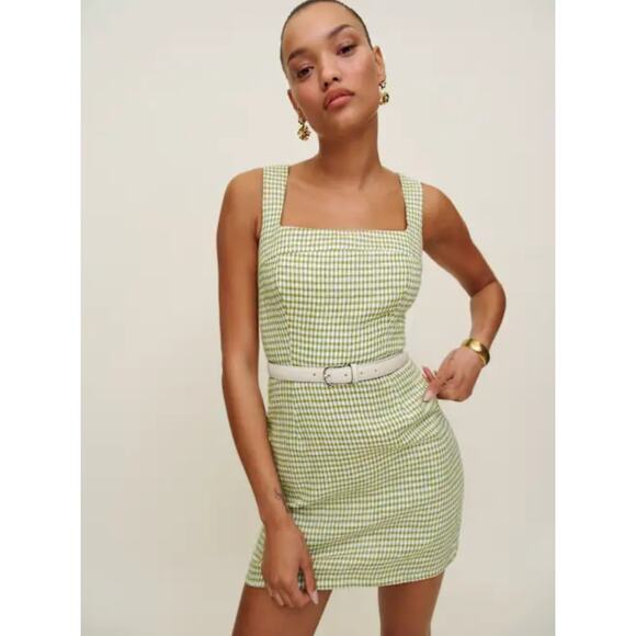 Reformation | Dresses | Reformation Celosia Linen Dress In Avocado Check Size 2 New | Poshmark Reformation | Dresses | Reformation Celosia Linen Dress In Avocado Check Size 2 New | Poshmark